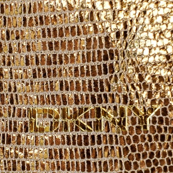 gold foiled leather DKNY zipper bag - Picture 3 of 4